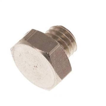 Bouchon de fermeture M5 en laiton nickelé avec hexagone, Verzenden
