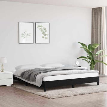 vidaXL Bedframe zonder matras stof zwart 180x200 cm, Verzenden