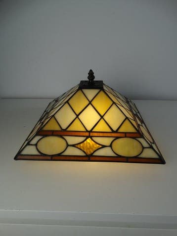 Tiffany Stijl - Lampe à suspendre - Vitrail - Massive