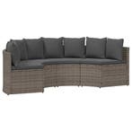 vidaXL Bankstel 2 pcs Grijs Massief Acaciahout en Poly, Tuin en Terras, Verzenden, Nieuw