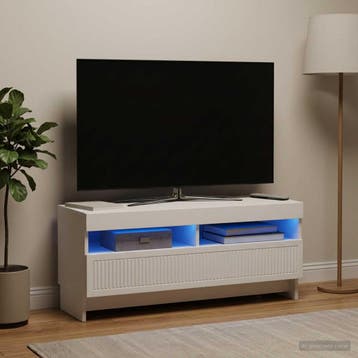 vidaXL LED tv-meubel Wit Bewerkt hout, Verzenden