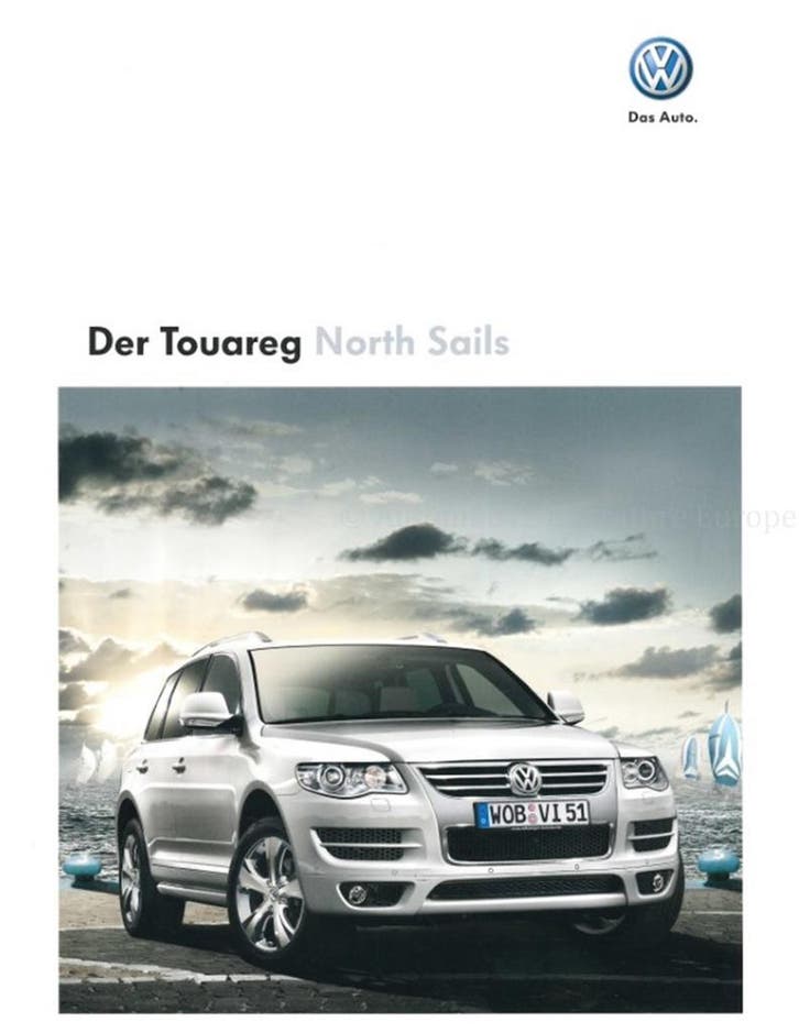 2008 VOLKSWAGEN TOUAREG NORTH SAILS BROCHURE DUITS, Boeken, Auto's | Folders en Tijdschriften