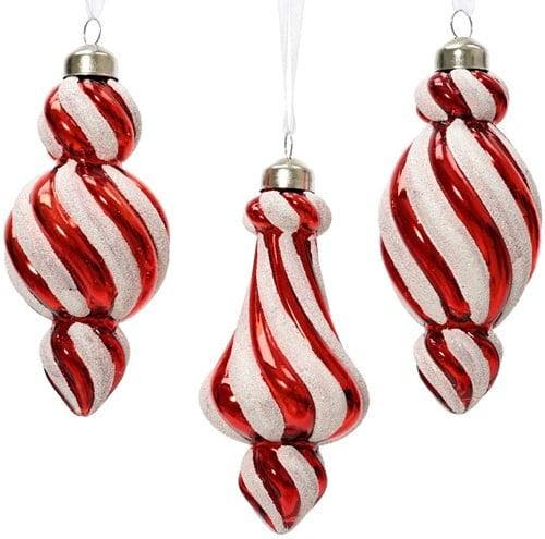 Kerstballen glas Ornament Rood Wit per stuk, Hobby en Vrije tijd, Knutselen, Nieuw