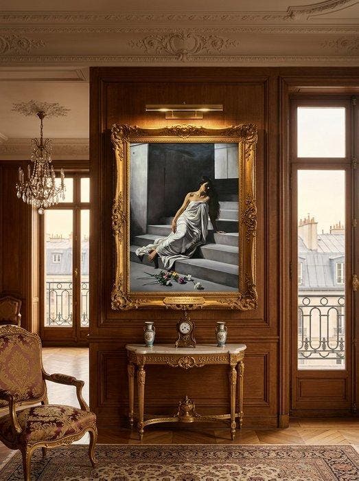 Le Yack - The White Drape - 100% Handmade! - unique work, Antiquités & Art, Art | Peinture | Moderne