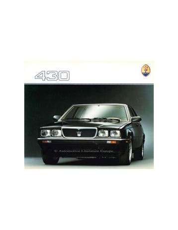 1988 MASERATI 430 BROCHURE ENGELS, Ophalen of Verzenden