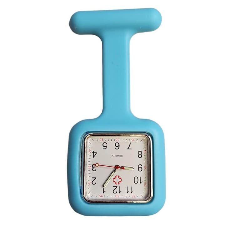 Fako - Verpleegstershorloge - Siliconen Vierkant - Aqua, Handtassen en Accessoires, Horloges | Dames, Verzenden