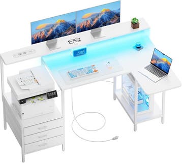HLDIRECT Hoekbureau met inklapbaar blad, 140 cm, L-vormig ga, Verzenden, Nieuw