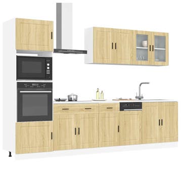 vidaXL 7-delige Keukenkastenset Porto bewerkt hout sonoma, Verzenden, Nieuw
