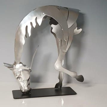 Figurine - Cheval en métal - Acier, Métal