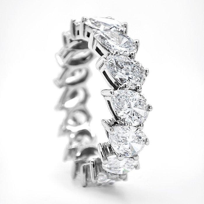Ring - 14 karaat Witgoud - 5.60ct. tw. Diamant (Lab-grown) -, Bijoux, Sacs & Beauté, Bagues