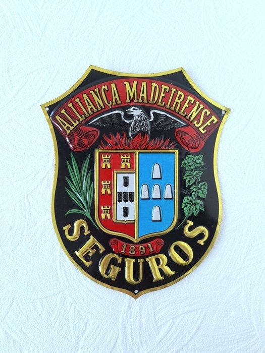 Alliança Madeirense Seguros - Verzekeringsplaat -, Antiquités & Art, Antiquités | Assiettes décoratives & Carrelages