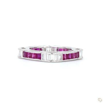 Bague - 18 carats Or blanc - 2.54ct. tw. Rubis - Diamant, Bijoux, Sacs & Beauté