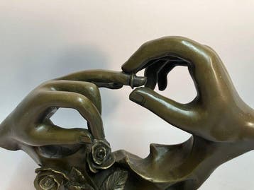 Tafelmiddenstuk - Bronzen standbeeld Zou je met me willen