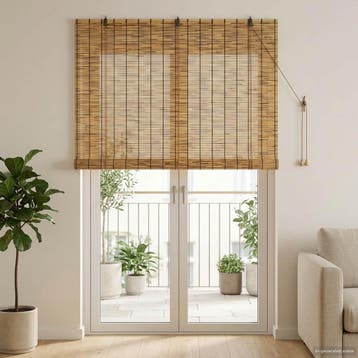 vidaXL Rolgordijn Bruin 140 x 220 cm Riet, Huis en Inrichting, Stoffering | Gordijnen en Lamellen, Verzenden, Nieuw