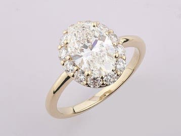 Ring - 14 karaat Geel goud - 2.75ct. tw. Diamant (Lab-grown), Nieuw