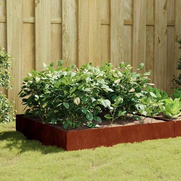 vidaXL Plantenbak verhoogd 100x100x33,5 cm cortenstaal, Verzenden