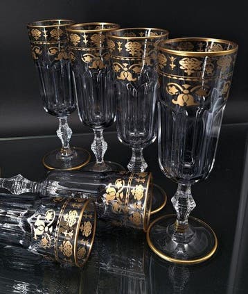 Artemisia - Champagne fluitje (6) - Lilium - Kristal, gouden