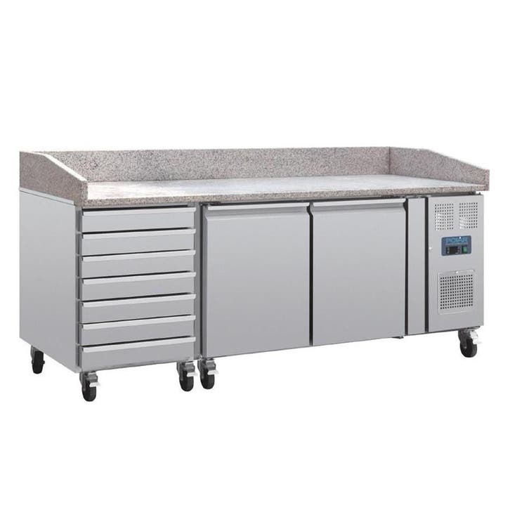 Polar U-serie pizza werkbank met granieten blad en deeglades, Zakelijke goederen, Horeca | Keukenapparatuur, Koelen en Vriezen