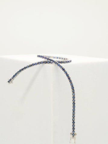 Bracelet de tennis - 18 carats Or blanc Saphir