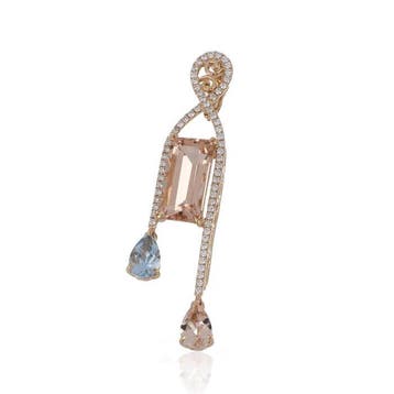 Pendentif - 18 carats Or rose - 5.94ct. tw. Morganite -