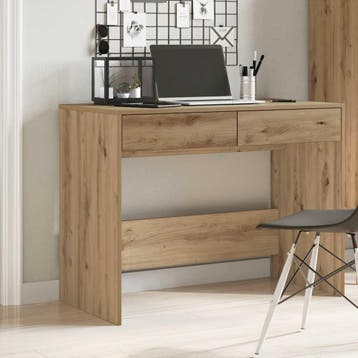 vidaXL Bureau 101x50x76,5 cm bewerkt hout artisanaal, Huis en Inrichting, Verzenden, Nieuw