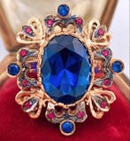 Zonder minimumprijs - Ring - 9 kt. Roségoud, Zilver Saffier, Nieuw