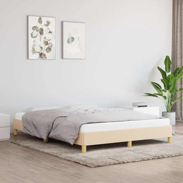 vidaXL Bedframe zonder matras stof crèmekleurig 140x200 cm, Verzenden, Nieuw