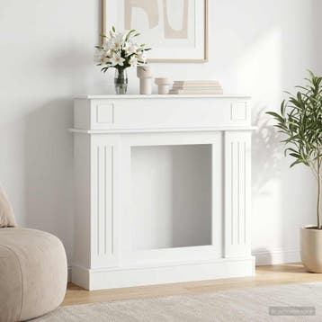 vidaXL Haardombouw Wit 102 x 26 x 100 cm Bewerkt hout, Huis en Inrichting, Verzenden, Nieuw