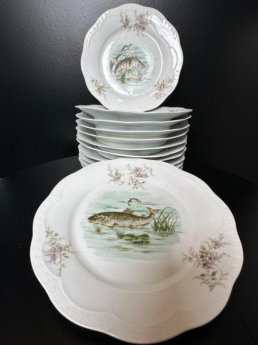 Zeh, Scherzer & Co. , Bavaria. - Bord (12) - Porselein -, Antiek en Kunst, Antiek | Glaswerk en Kristal