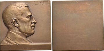 Einseitige Bronze-plakette o Jahr 1910 Geowissenschaften, Timbres & Monnaies, Verzenden