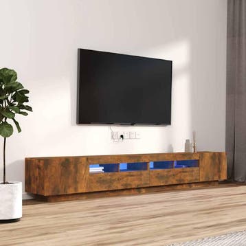 vidaXL 3-delige Tv-meubelset met LED bewerkt hout gerookt, Verzenden
