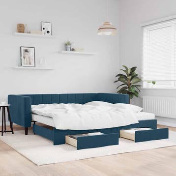vidaXL Slaapbank met onderschuifbed en lades 100x200 cm, Verzenden, Nieuw
