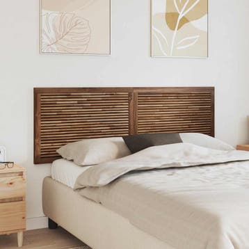 vidaXL Bed Hoofdbord Naturel Massief Teakhout, Verzenden, Nieuw