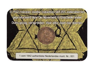 Nederland. Wilhelmina. 1942 Coincard Teken van uitsluiting
