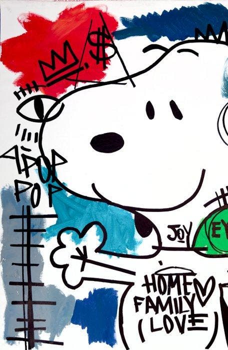 Lacriss (1990) - Snoopy Abbracciami - XL, Antiek en Kunst, Kunst | Schilderijen | Modern