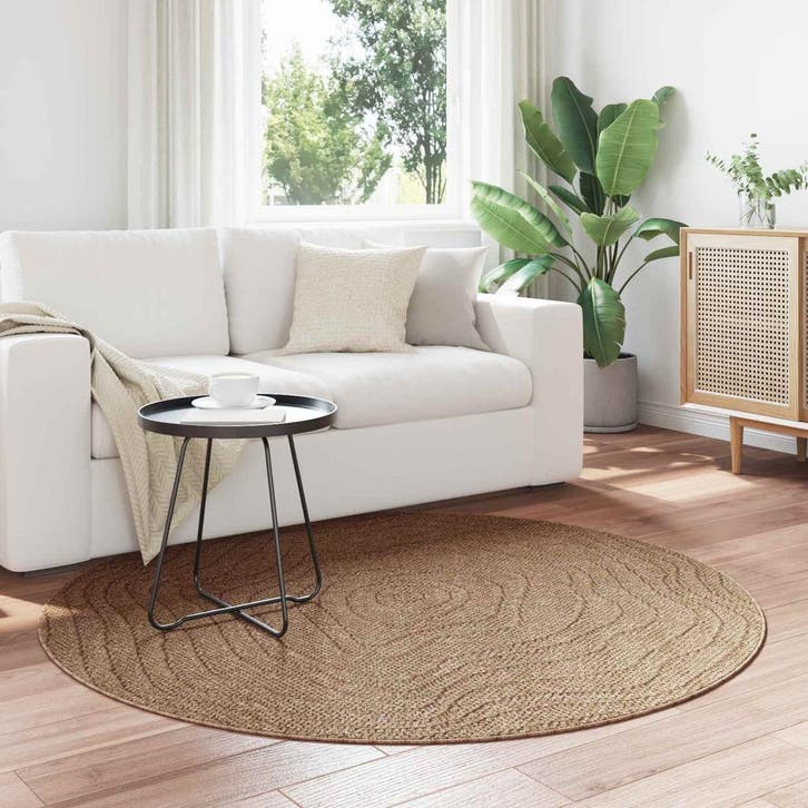 vidaXL Vloerkleden Rond Moiré AGIRA Naturel Ø 200 CM, Maison & Meubles, Ameublement | Tapis & Moquettes, Envoi