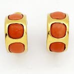 Oorbellen - 18 karaat Geel goud - 6.00ct. tw. Koraal