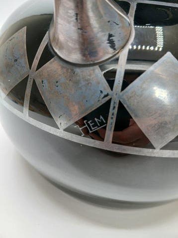 signé HEM - Michel Herman, verrier français - Vase - Verre -