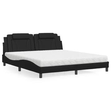vidaXL Bed Viana met matras kunstleer zwart 180x200 cm, Verzenden, Nieuw