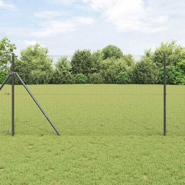 vidaXL Gelast draadhek 2500 x 120 cm Grijs, Jardin & Terrasse, Clôtures de jardin, Envoi