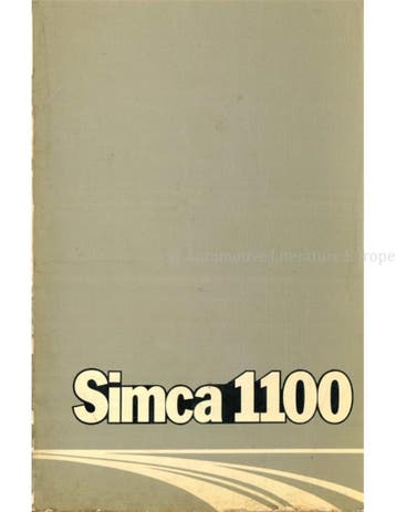 1975 SIMCA 1100 INSTRUCTIEBOEKJE NEDERLANDS