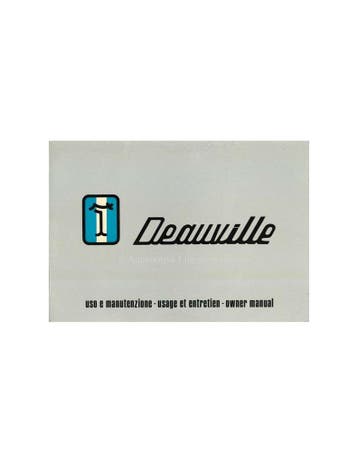 1971 DE TOMASO DEAUVILLE INSTRUCTIEBOEKJE, Ophalen of Verzenden