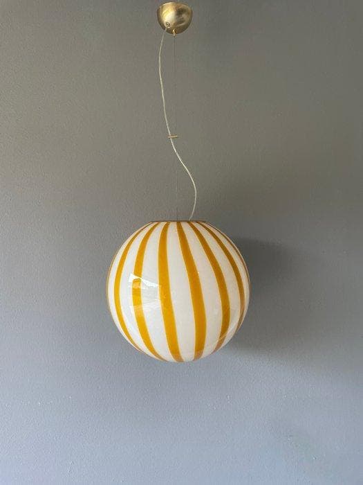 Dante Interior - Plafondlamp - MURANO FILIGRANA STRIPES lamp, Antiek en Kunst, Antiek | Verlichting