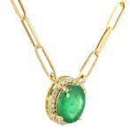 Collier - 14 carats Or jaune - 2.16ct. tw. Émeraude -