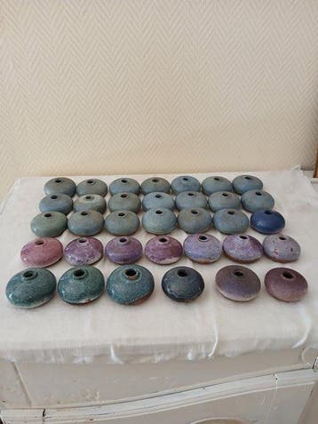 Vase à fleur unique - Céramique, Minéral - Lot de 34 petits