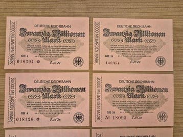 Duitsland. - 10 x 20 Billionen Mark 1923 – Deutsche, Postzegels en Munten