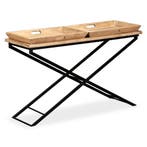 vidaXL Wandtafel 130x40x80 cm massief mangohout, Huis en Inrichting, Verzenden, Nieuw