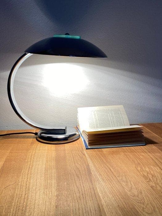 Gebogen tafellamp - Metaal, Chroom, Plastic, Antiek en Kunst, Antiek | Verlichting