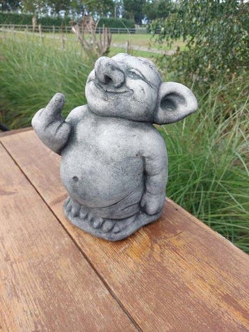 Beeld, garden statue of a troll mythical creature - 25 cm -