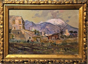 Arnaldo De Lisio (1869-1949) - Neve sul Vesuvio